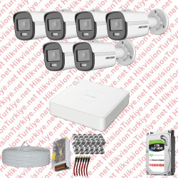 Hikvision Colorvu Gece Renkli 06 Kameralı Set 1TB Hdd